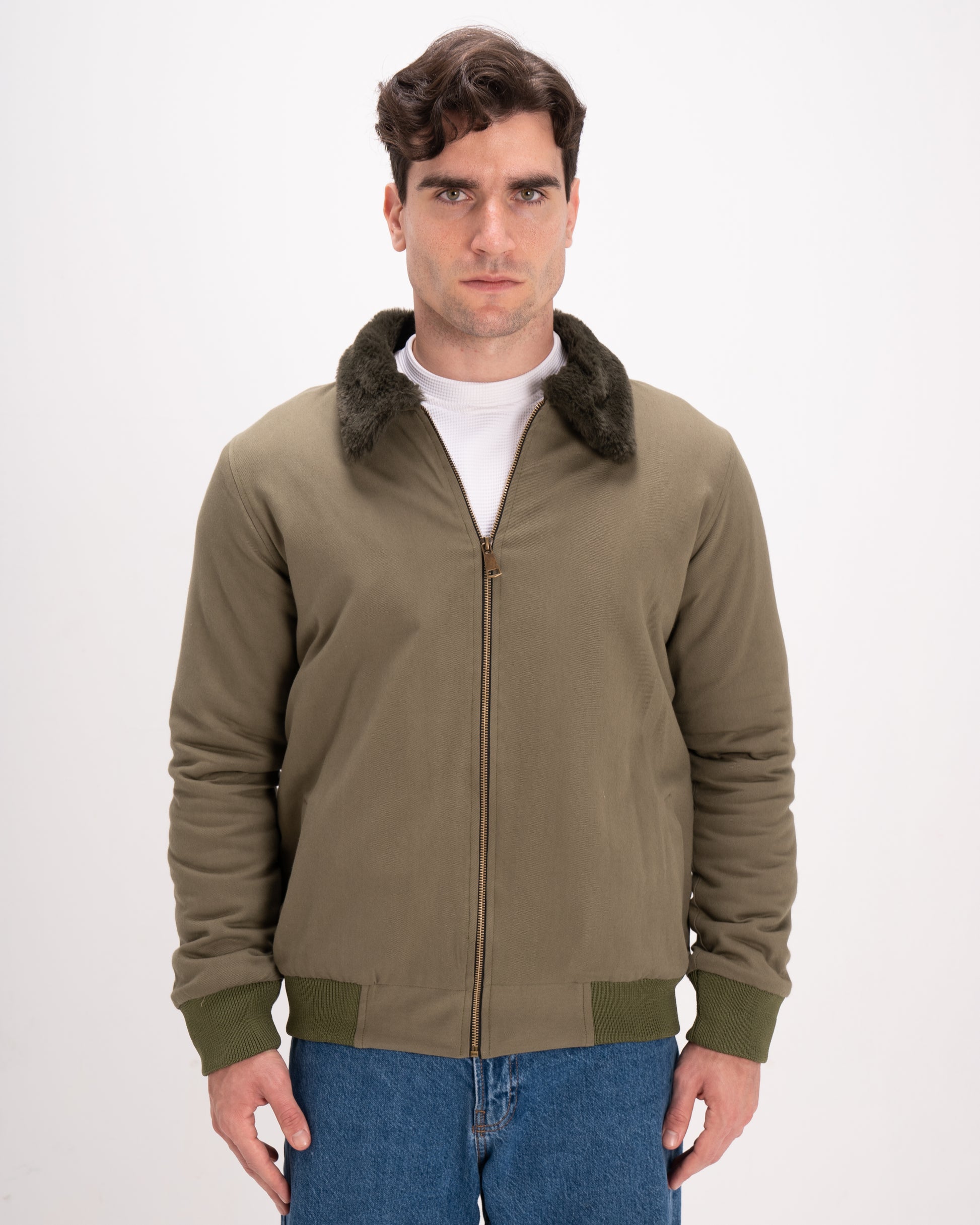 Olive Urban Fur-Lined Jacket