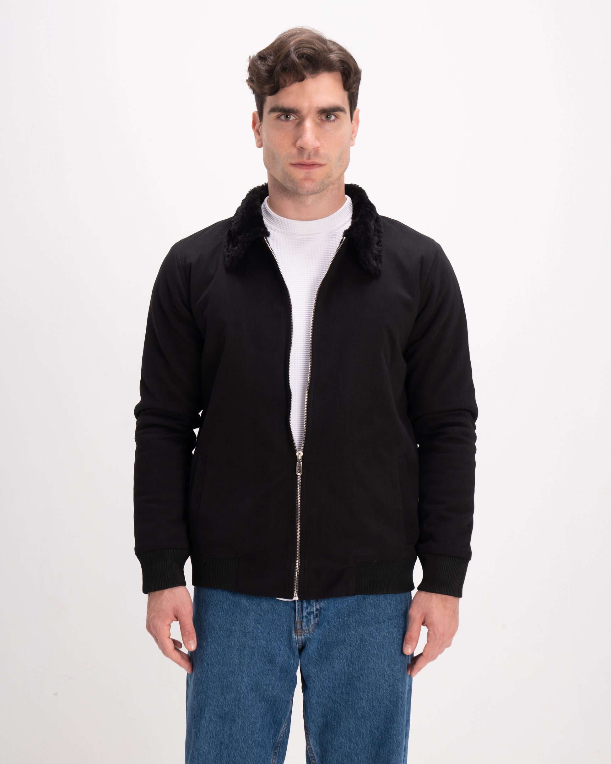 Black Urban Fur-Lined Jacket