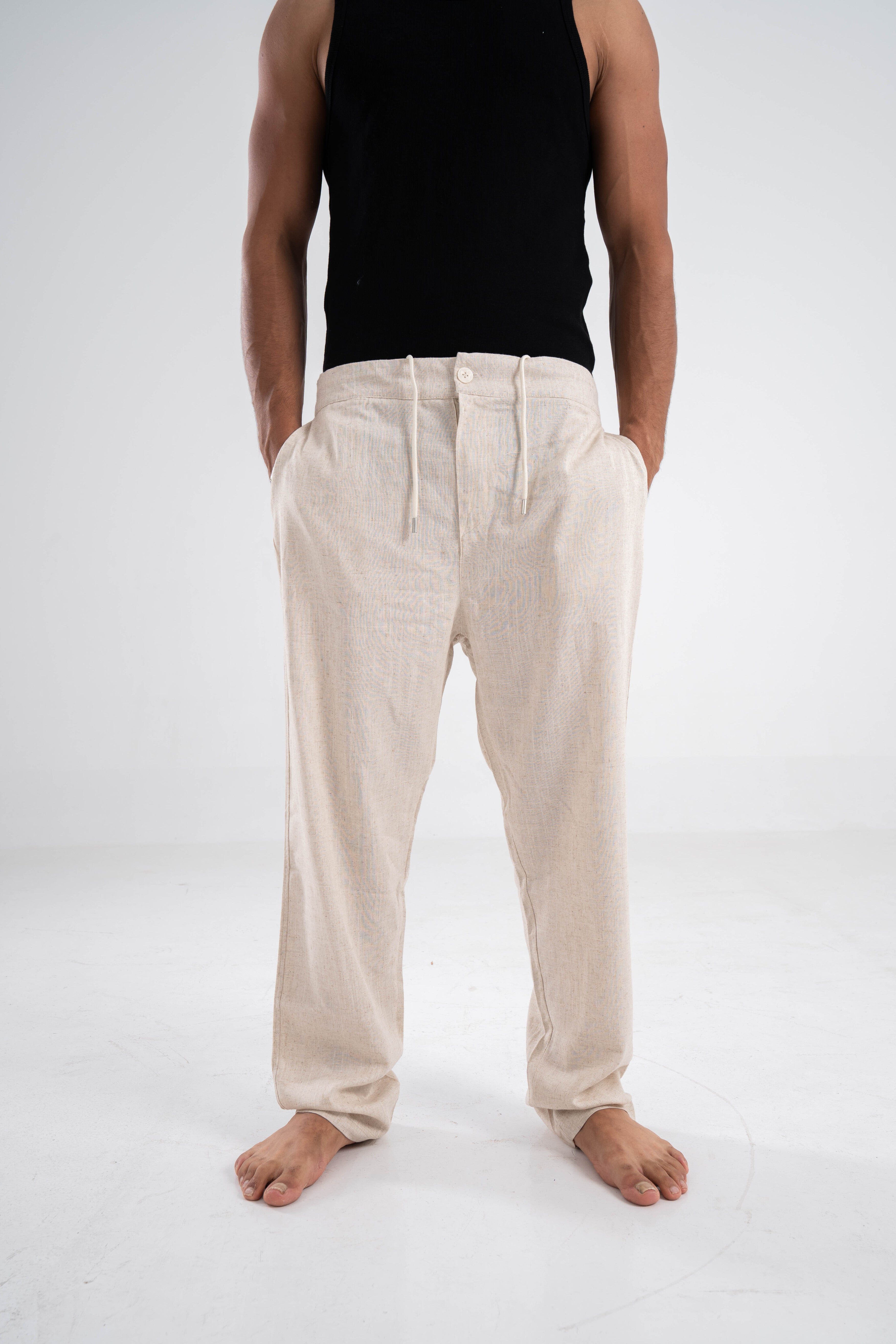Beige Linen Pants
