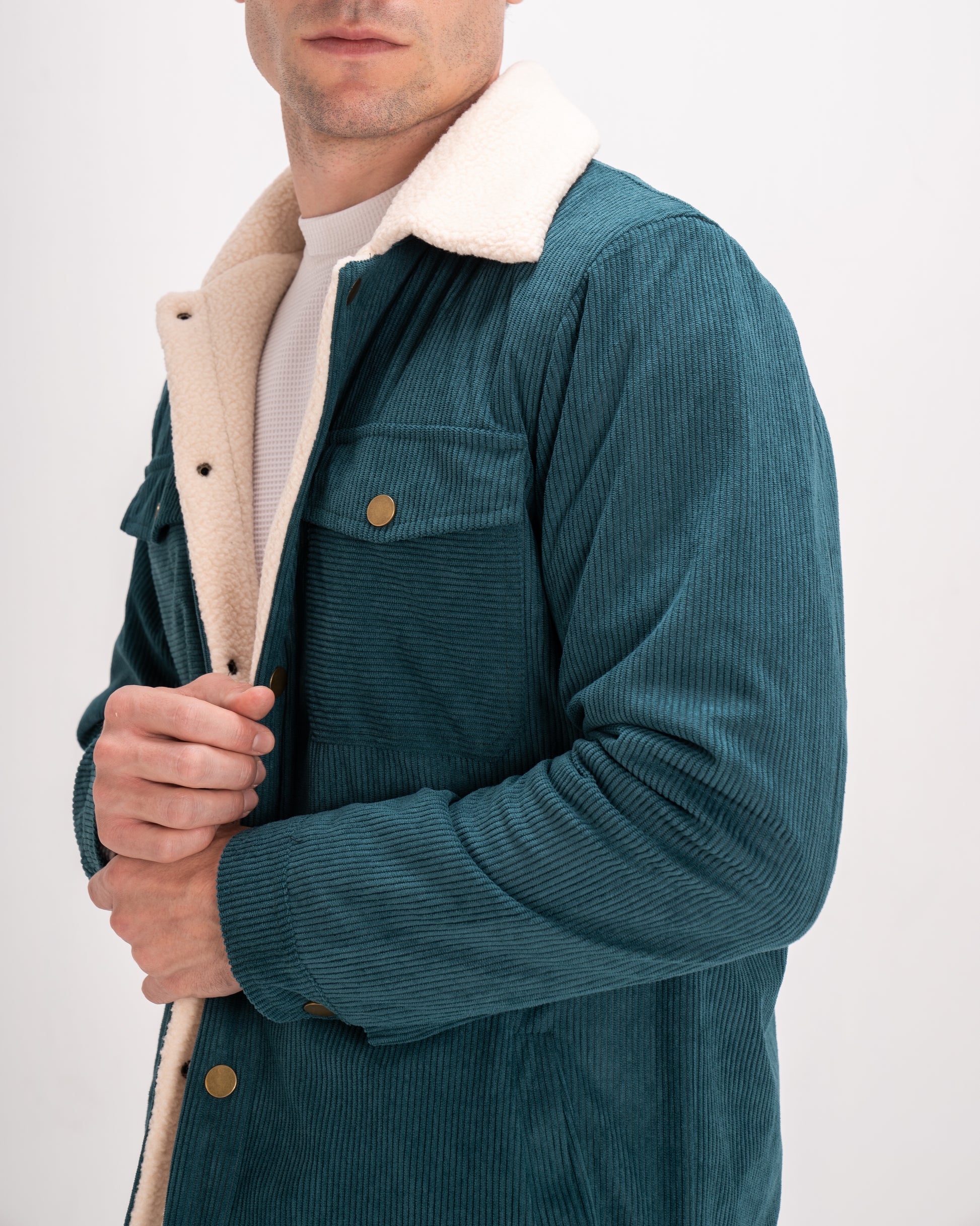 Velvet Fur-Lined Jacket - Green