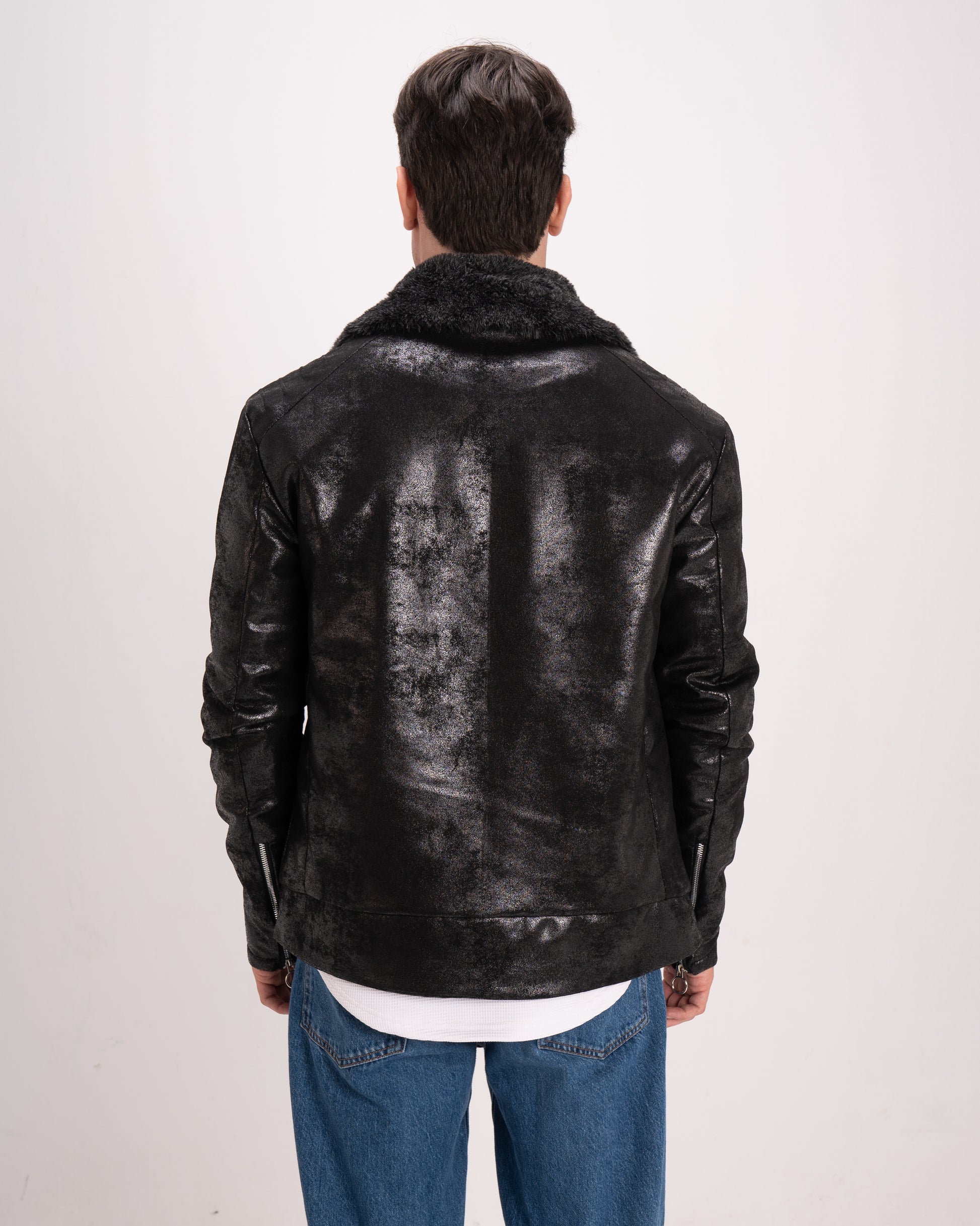 Leather Jacket with Fur