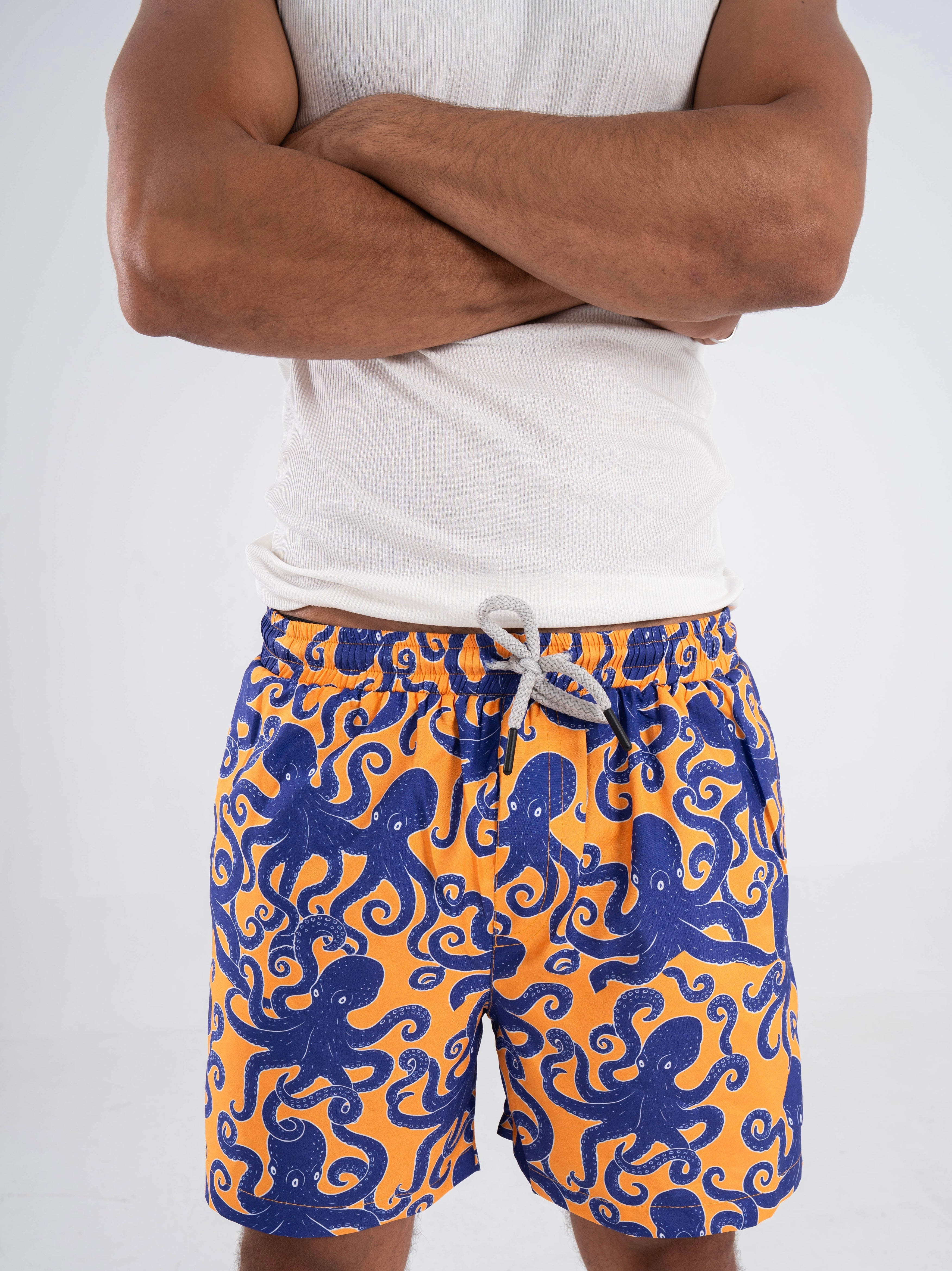 Purple octopus swim short