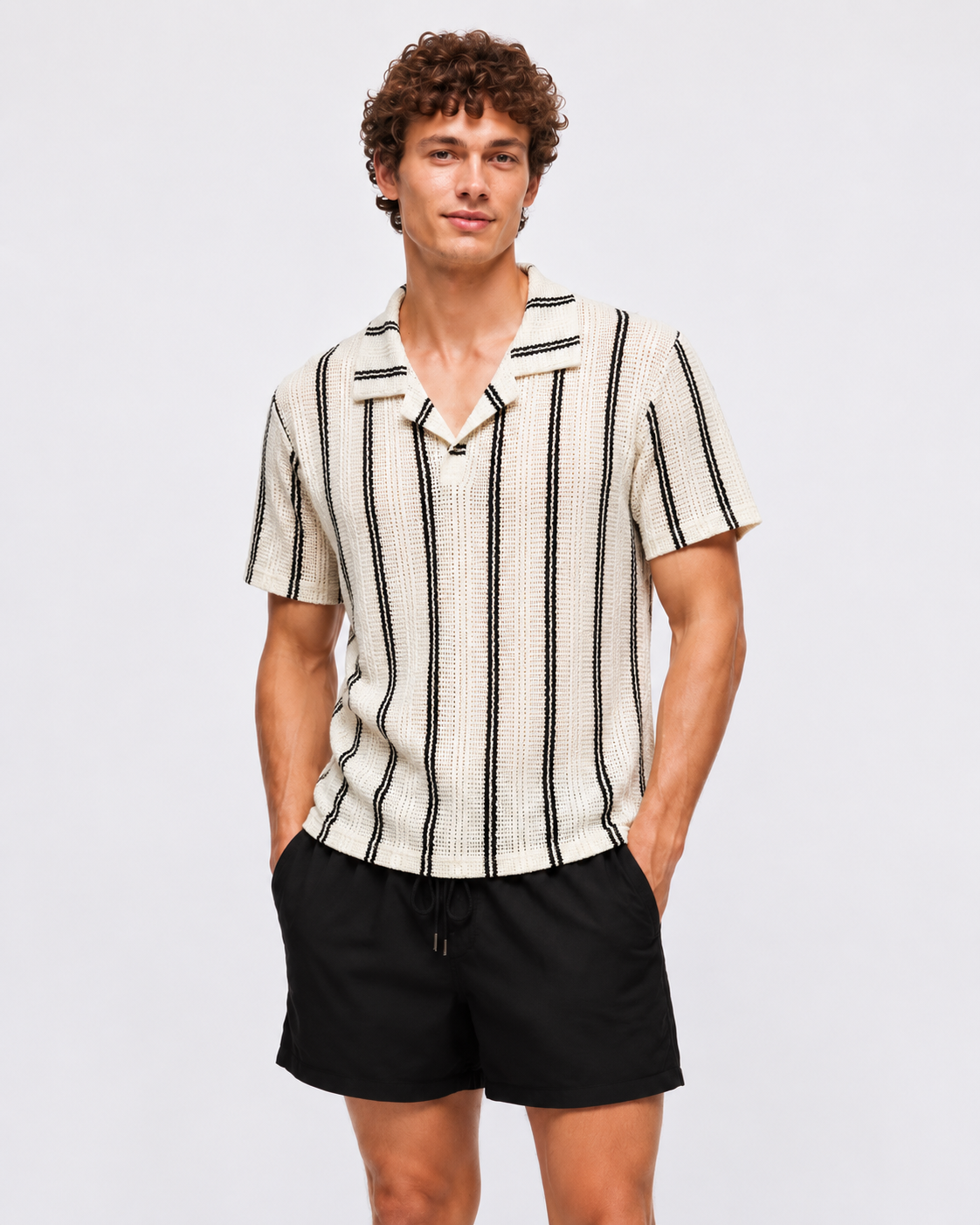 Riviera Knit Polo – Midnight Stripe