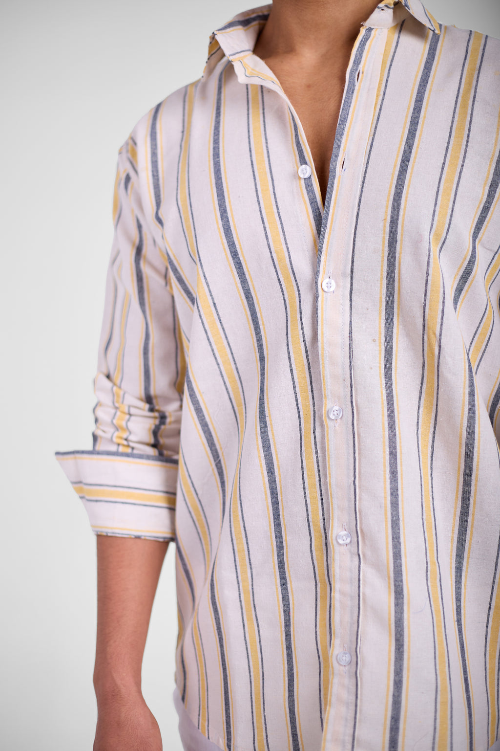 Sea Light Stripe Linen Shirt