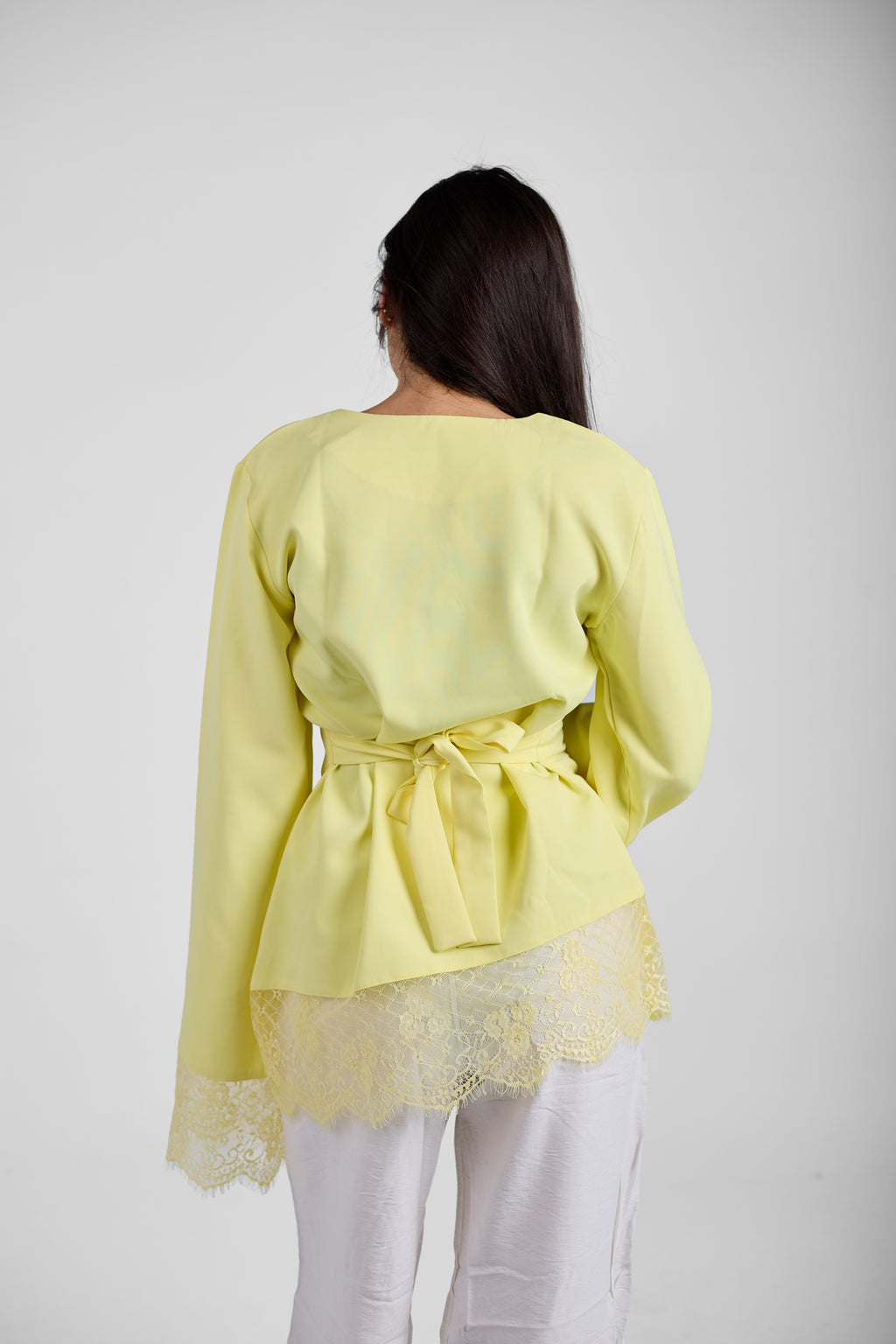 LACE TOP - LIGHT YELLOW