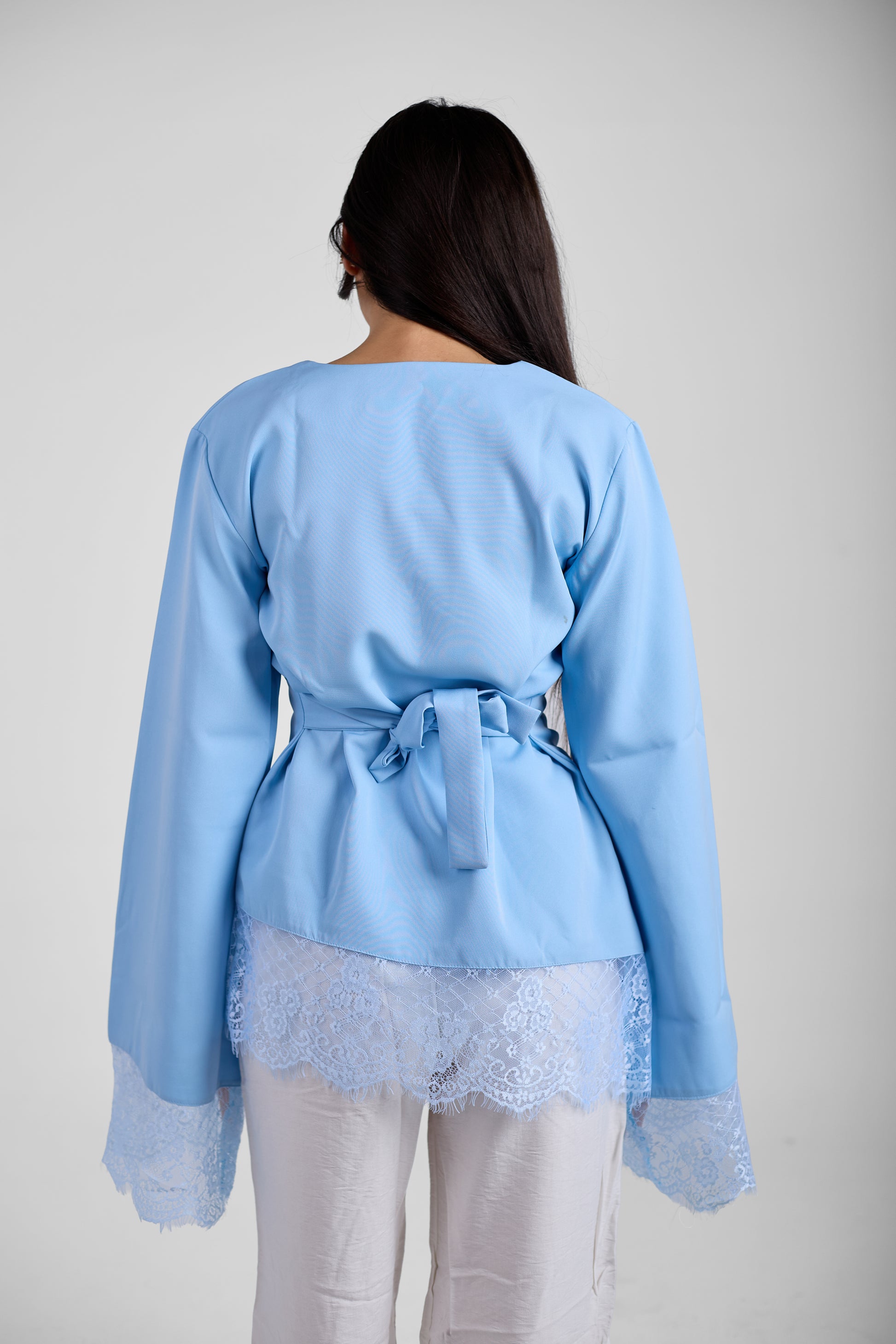 LACE TOP - SKY BLUE