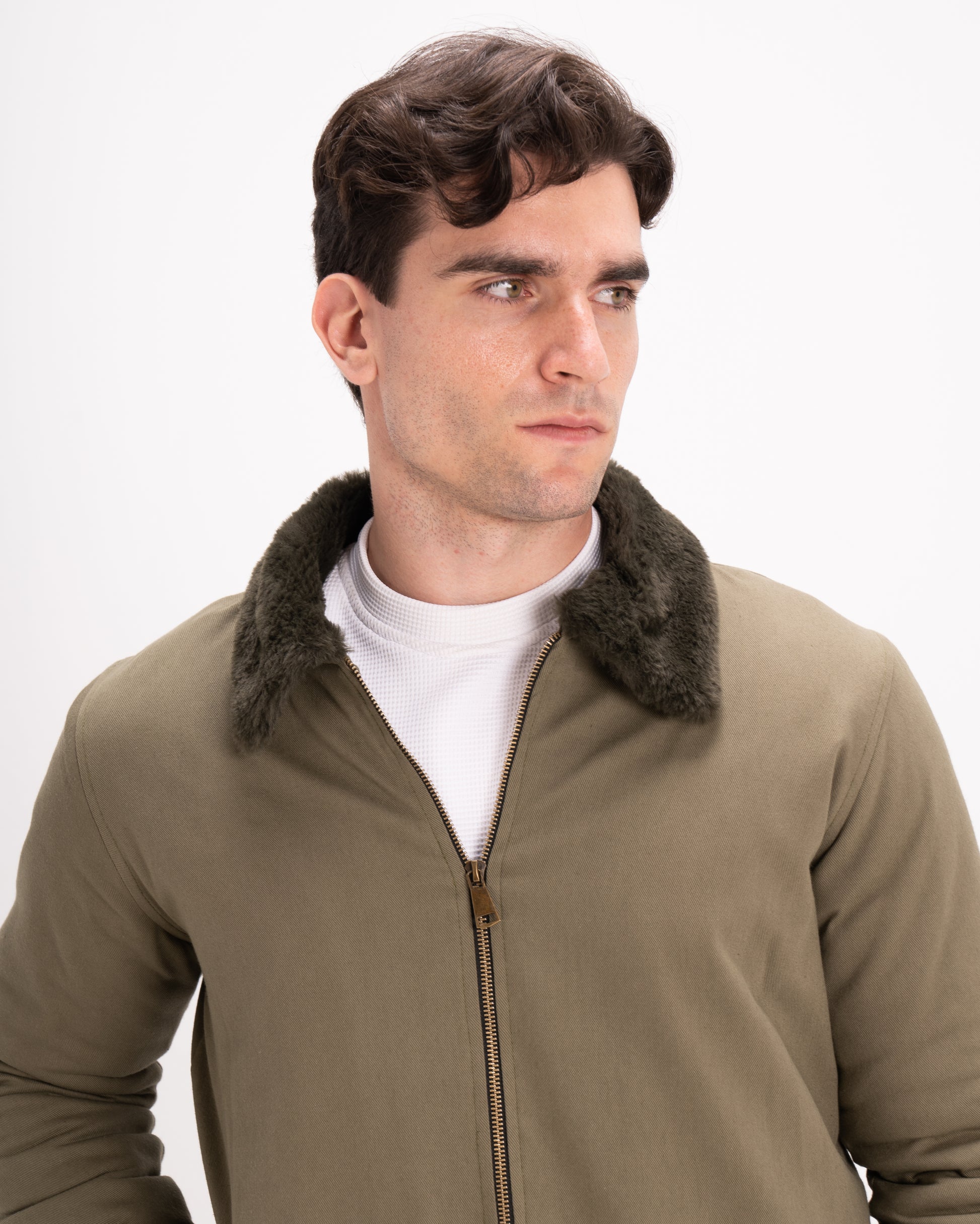 Olive Urban Fur-Lined Jacket