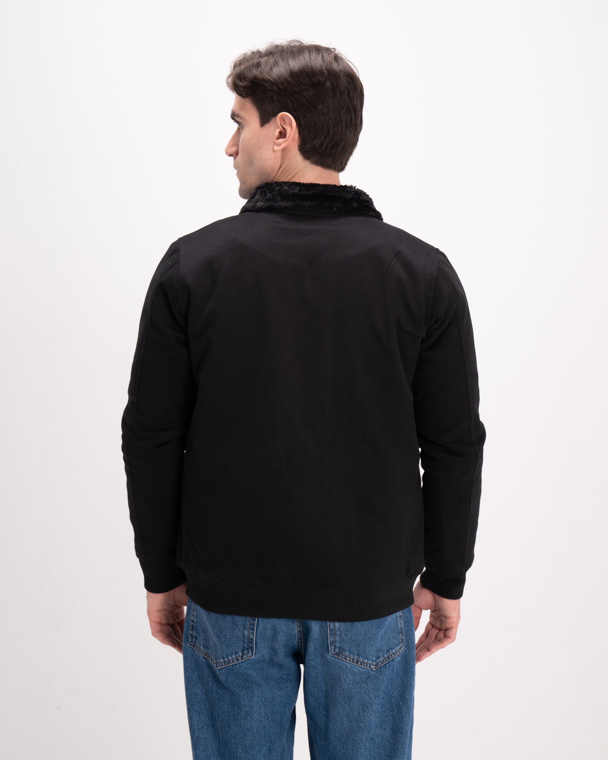 Black Urban Fur-Lined Jacket