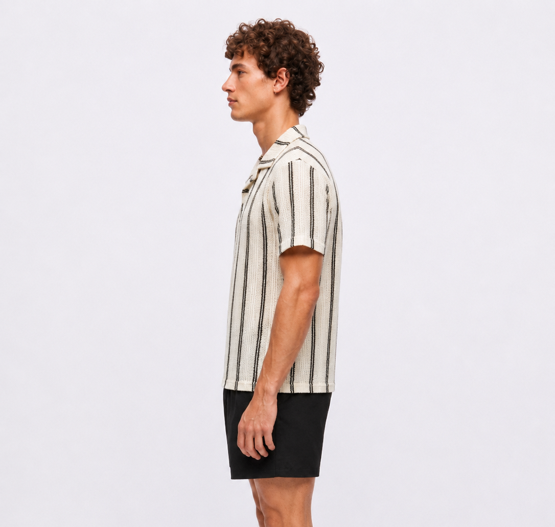Riviera Knit Polo – Olive Stripe