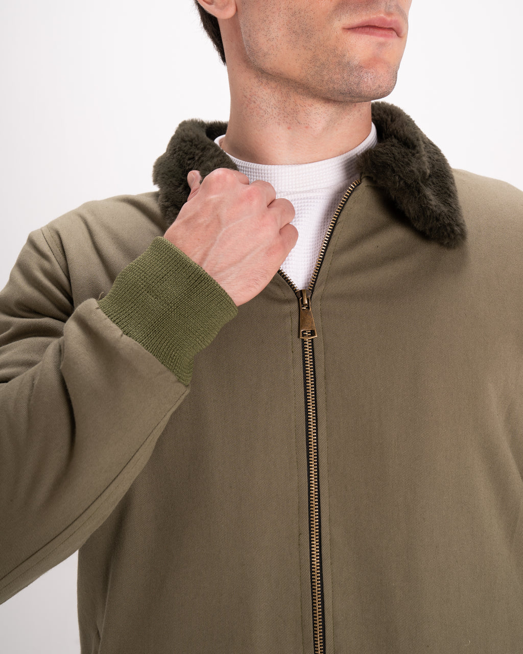 Olive Urban Fur-Lined Jacket