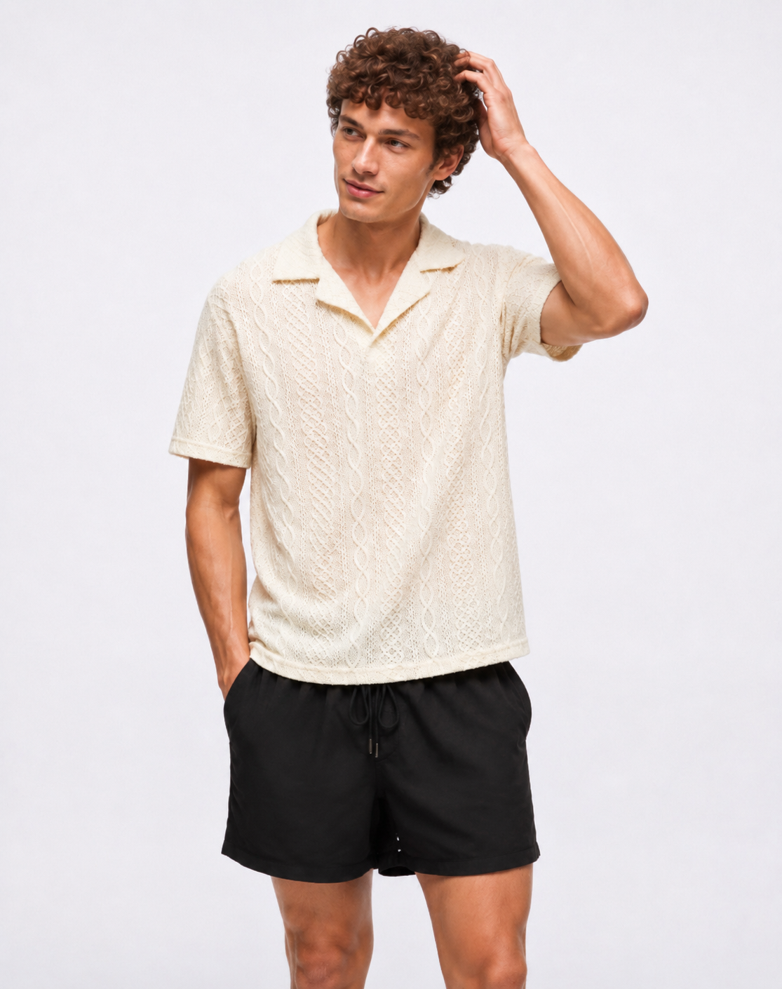 Ivory Knit Polo