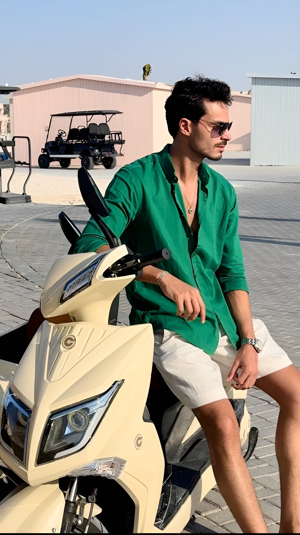 Plain Green Linen Shirt