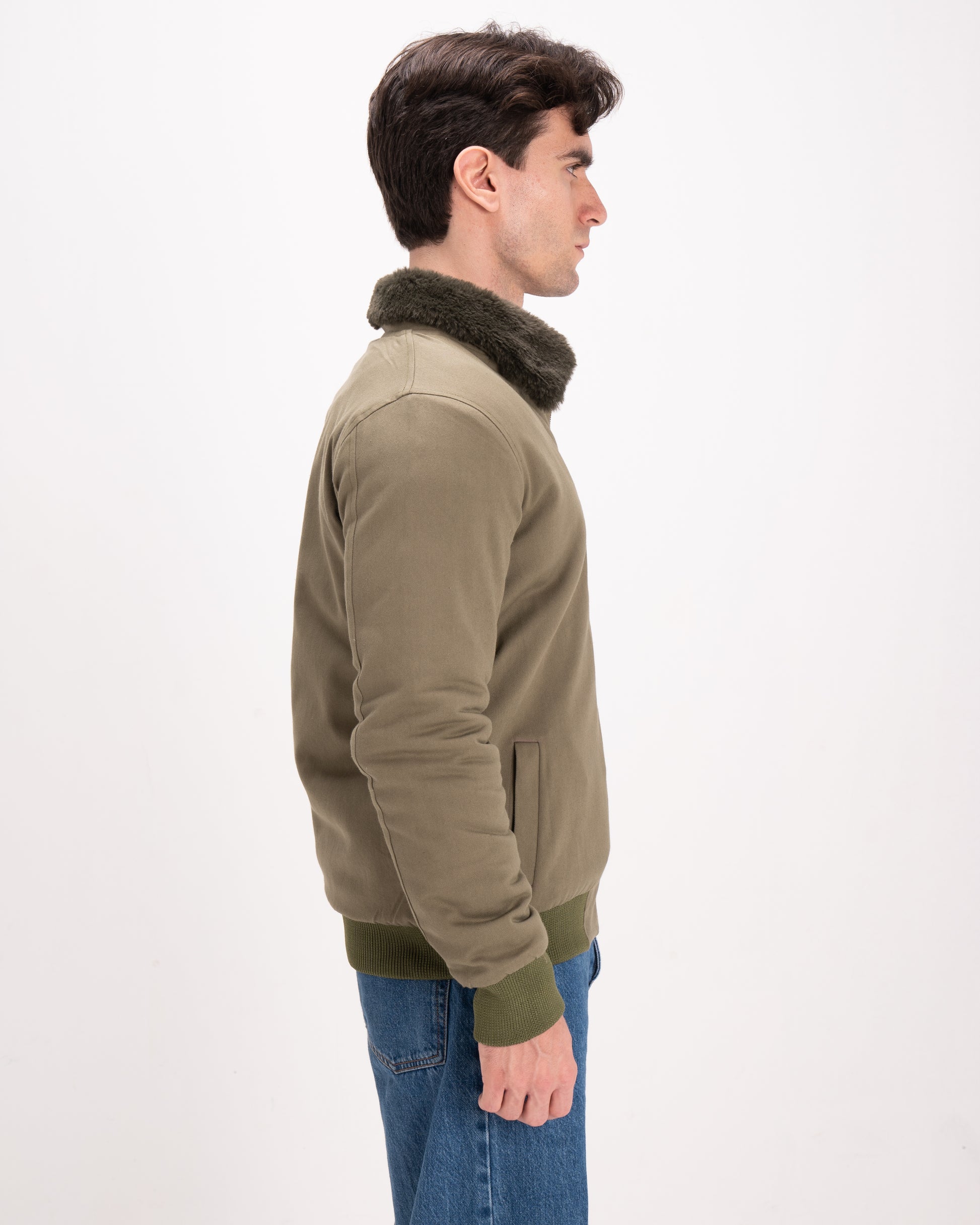 Olive Urban Fur-Lined Jacket