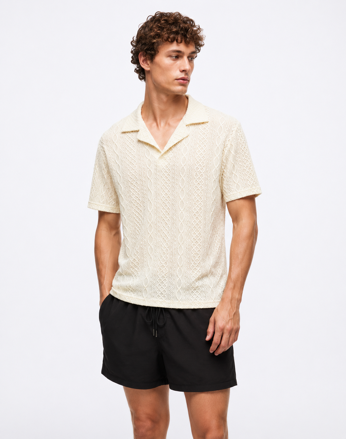 Ivory Knit Polo