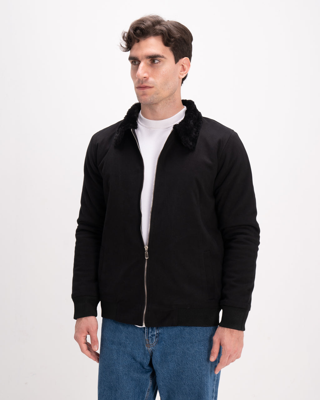 Black Urban Fur-Lined Jacket