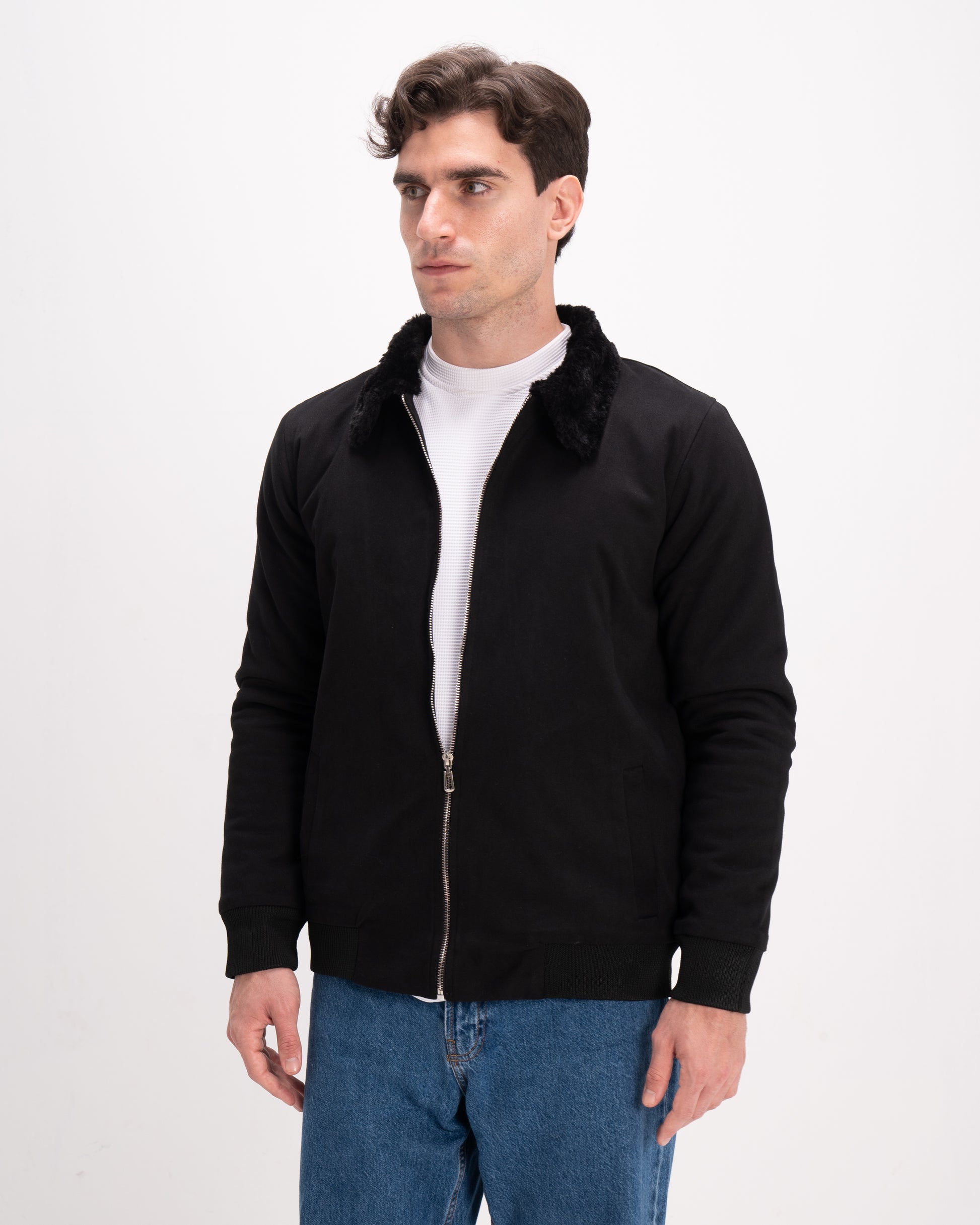 Black Urban Fur-Lined Jacket