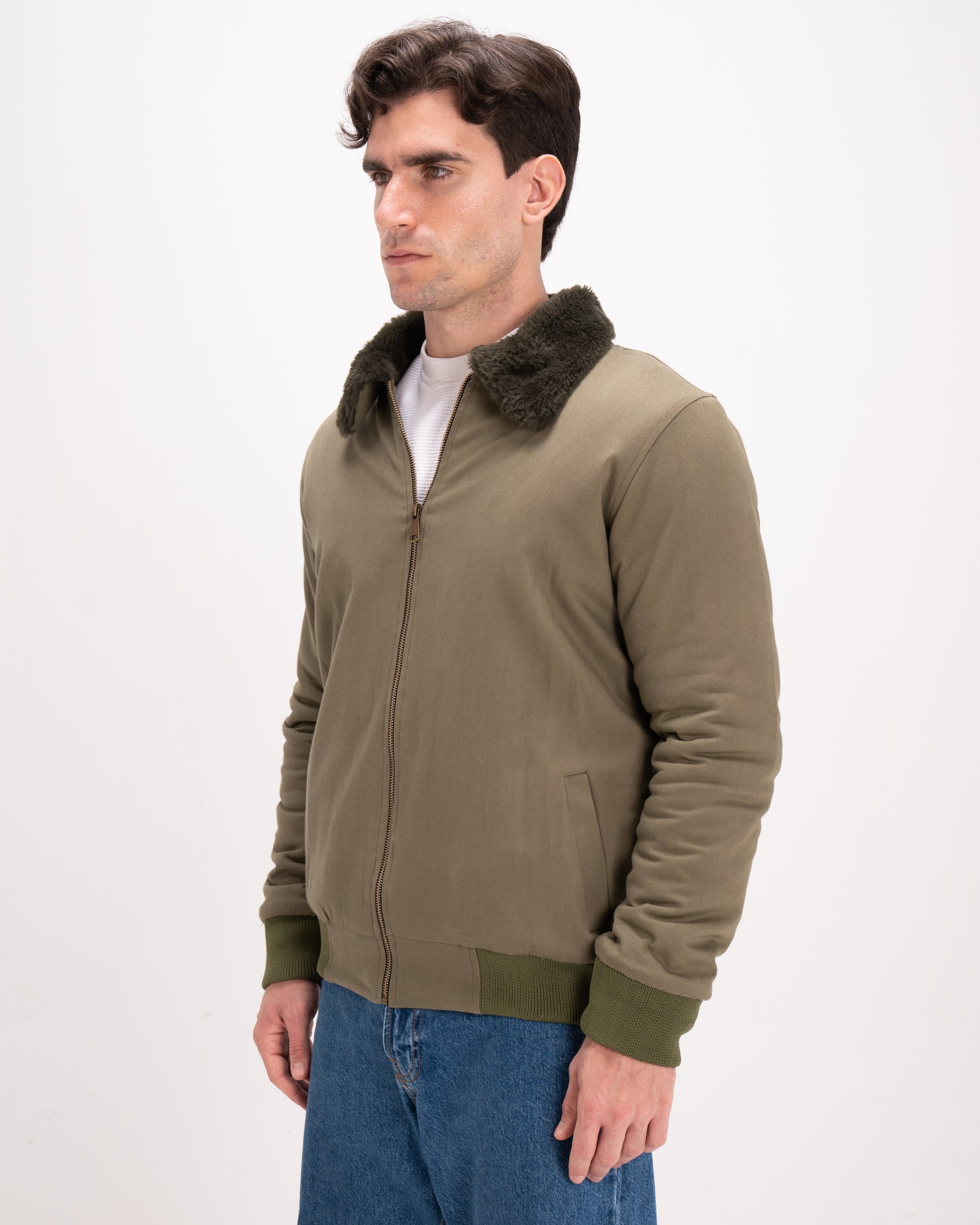 Olive Urban Fur-Lined Jacket