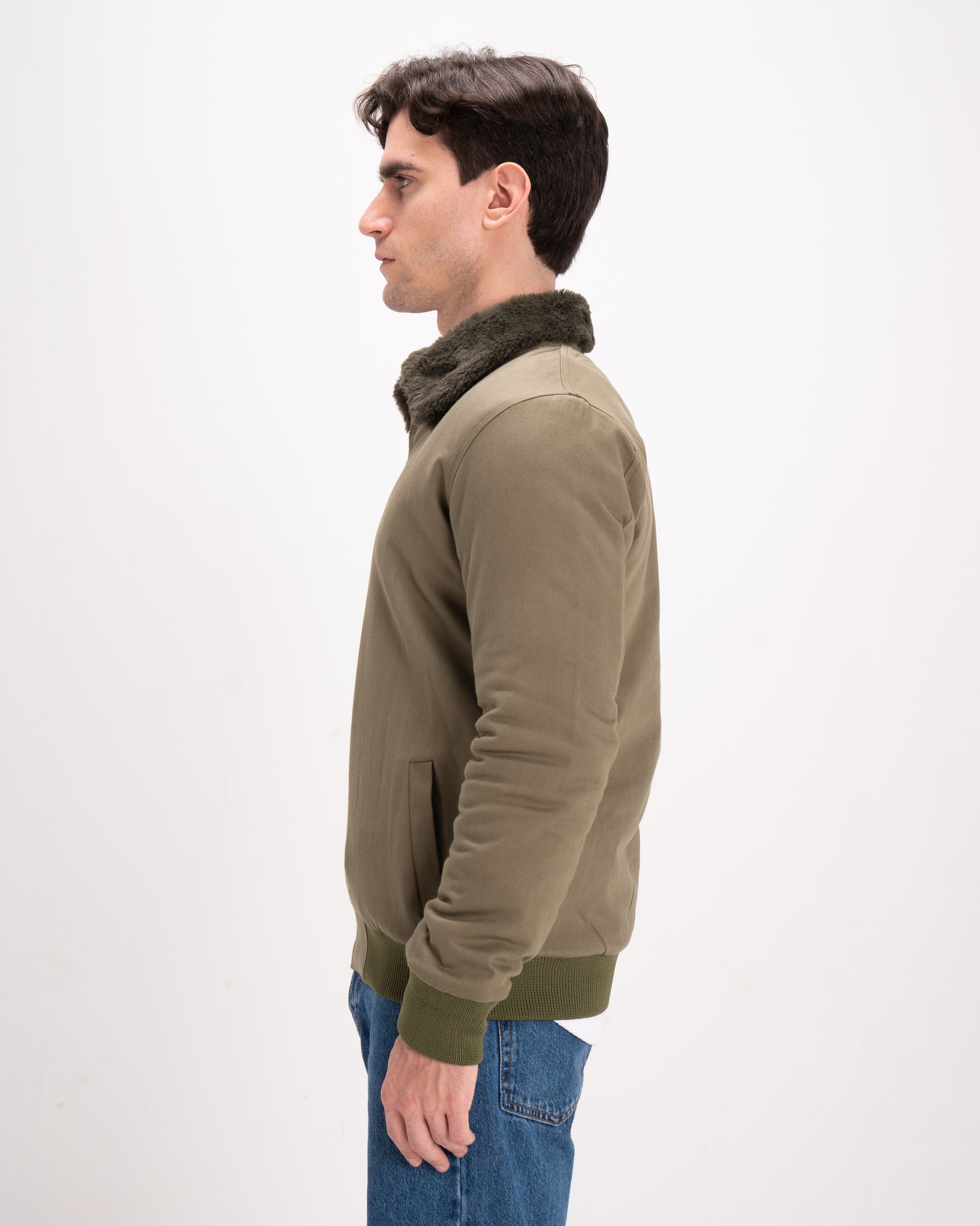Olive Urban Fur-Lined Jacket