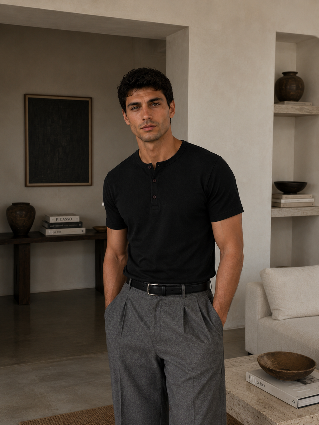 Black Henley Shirt