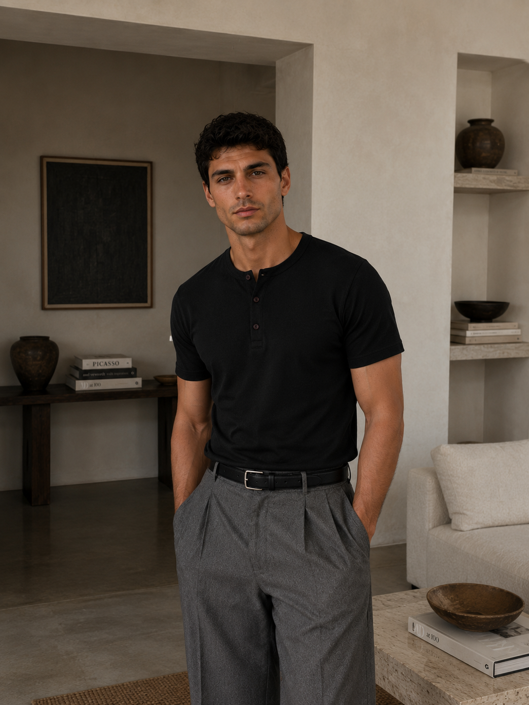 Black Henley Shirt