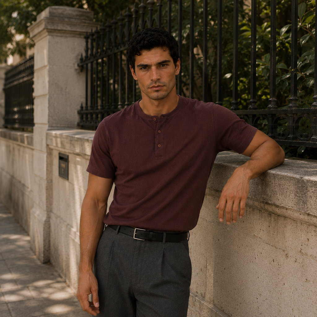 Brown Henley Shirt