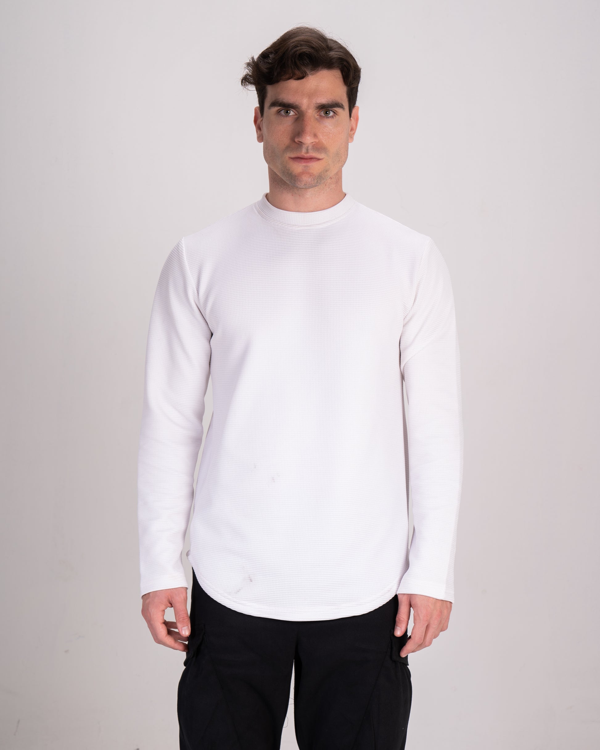 White Padded Long Sleeve T-Shirt
