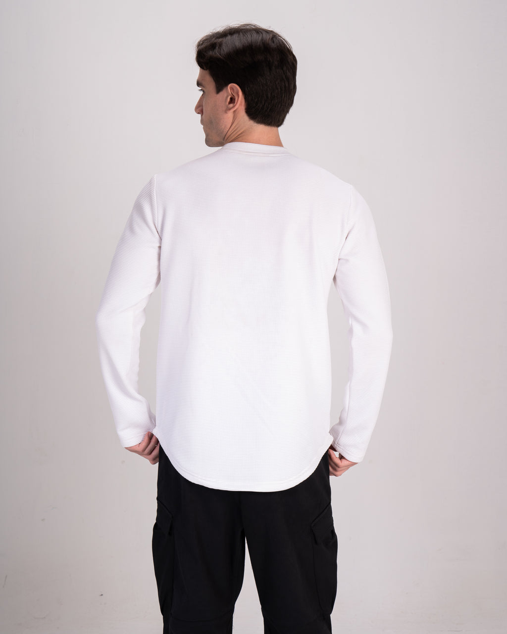 White Padded Long Sleeve T-Shirt
