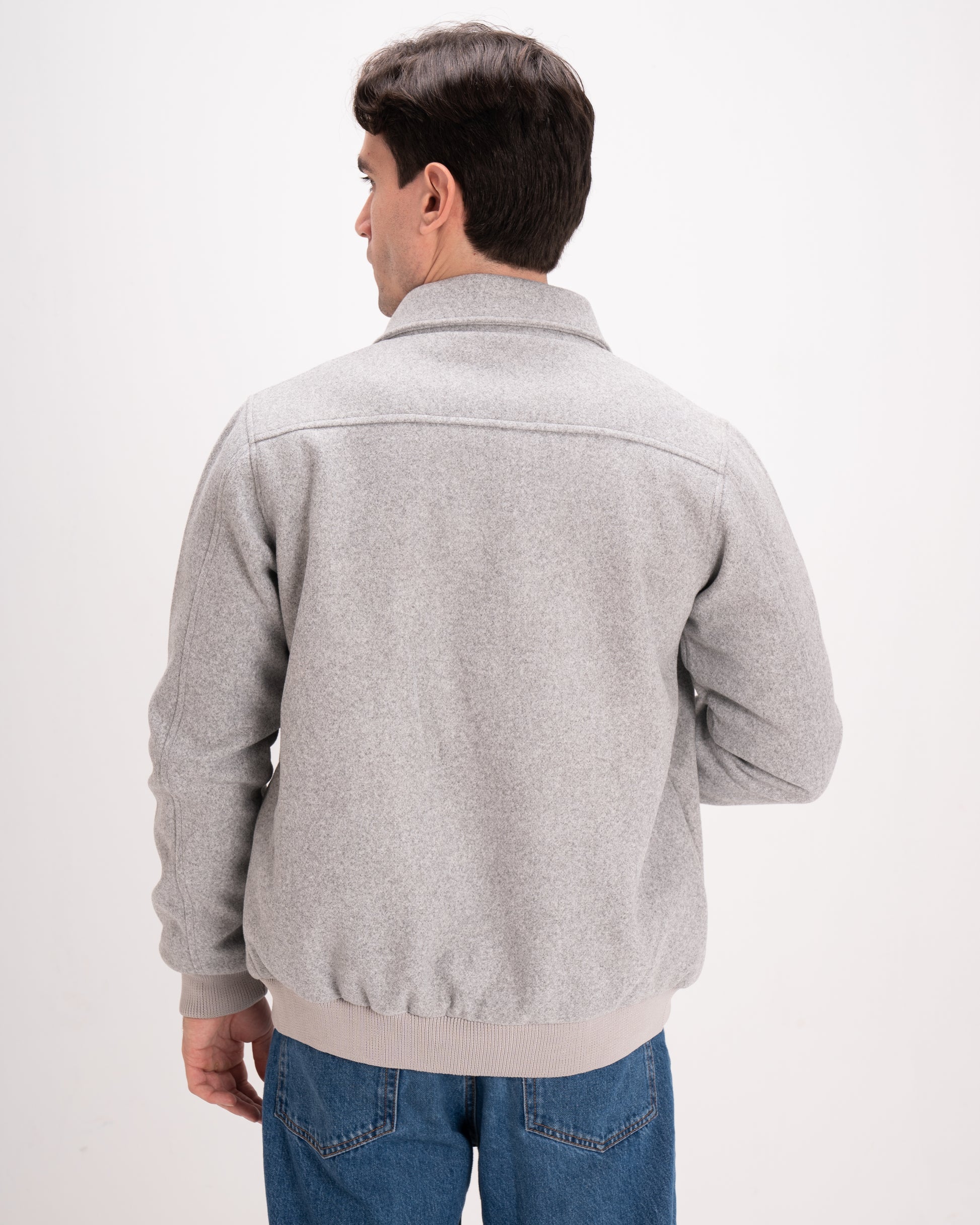 Woolen Elegance Jacket - Grey