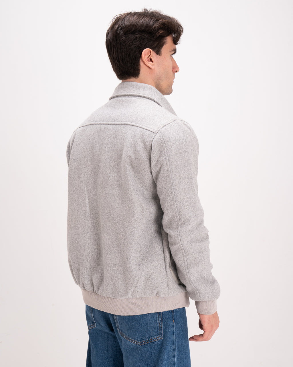 Woolen Elegance Jacket - Grey