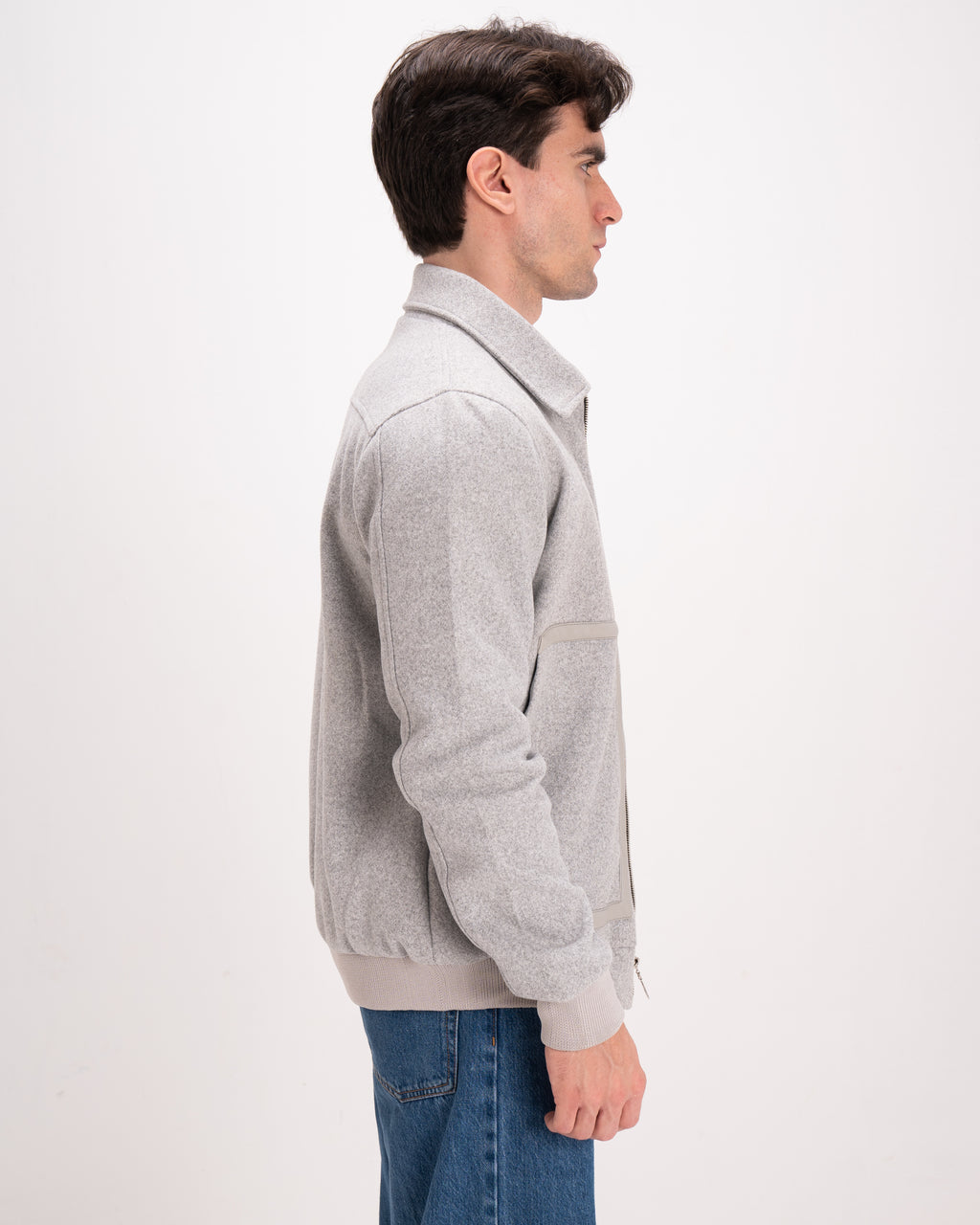 Woolen Elegance Jacket - Grey
