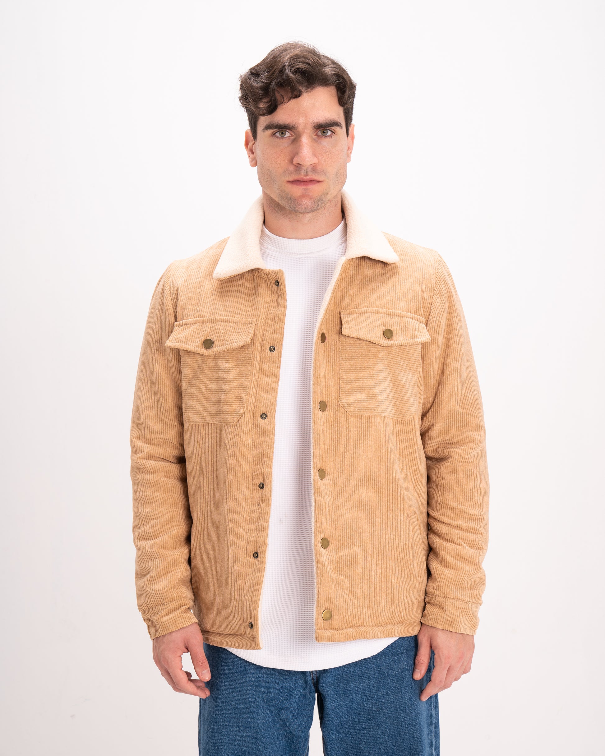 Velvet Fur-Lined Jacket - Camel