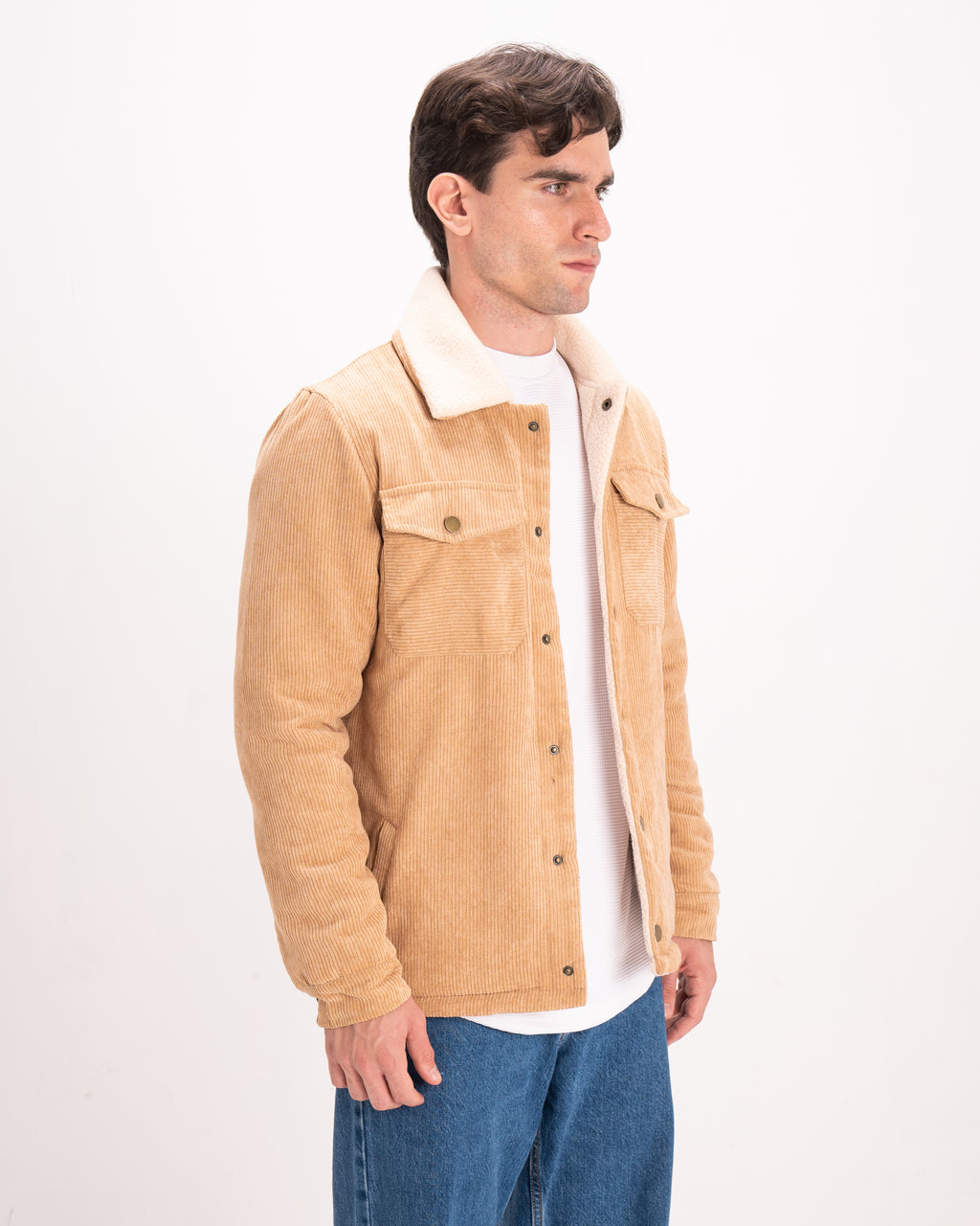 Velvet Fur-Lined Jacket - Camel