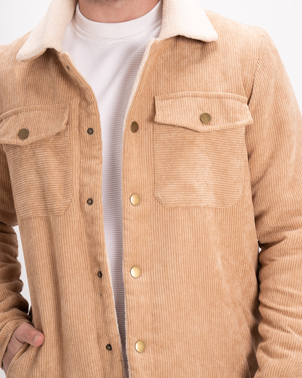 Velvet Fur-Lined Jacket - Camel