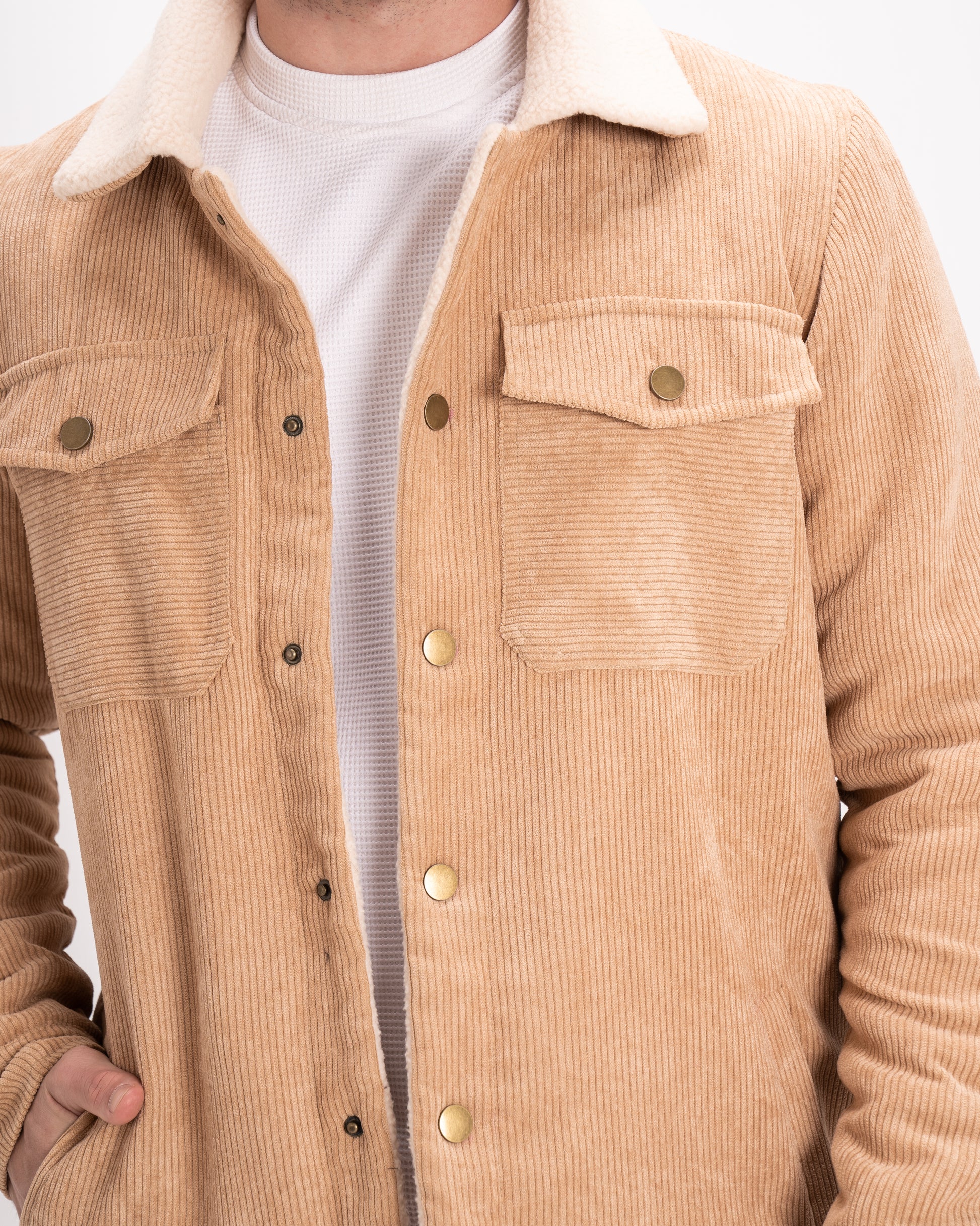 Velvet Fur-Lined Jacket - Camel