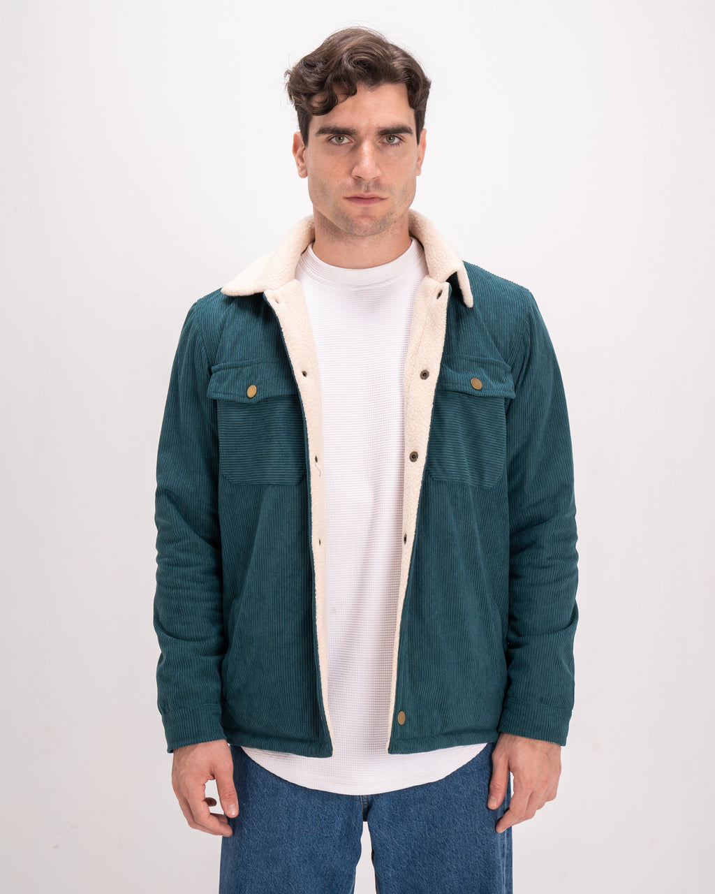 Velvet Fur-Lined Jacket - Green