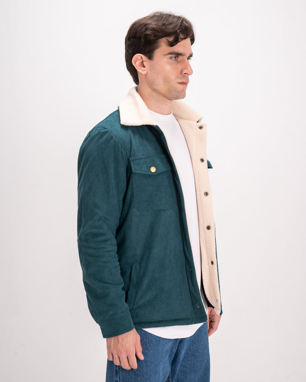 Velvet Fur-Lined Jacket - Green