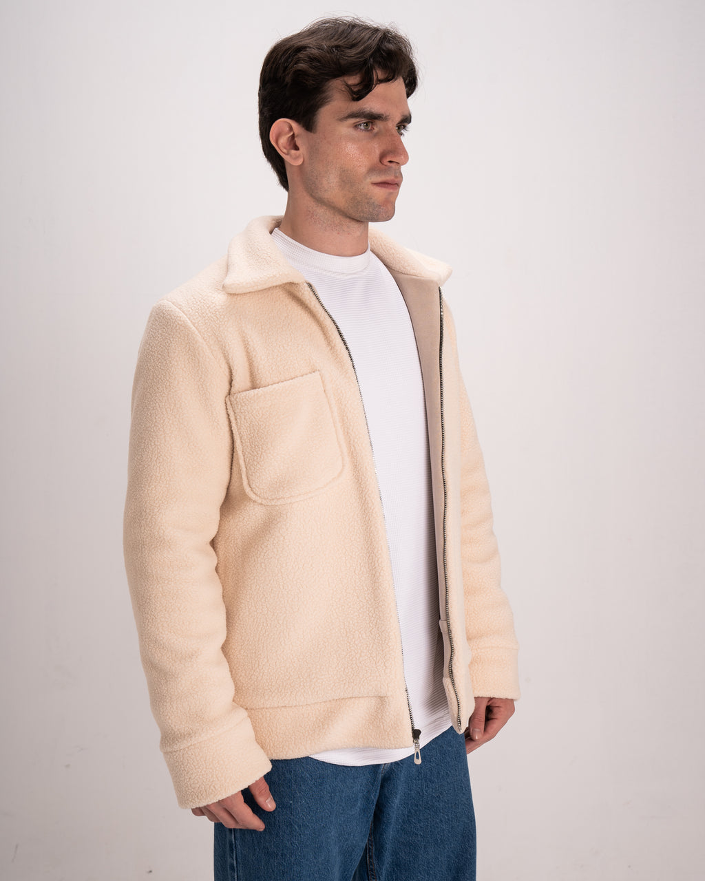 Double-Face Suede Jacket - Beige