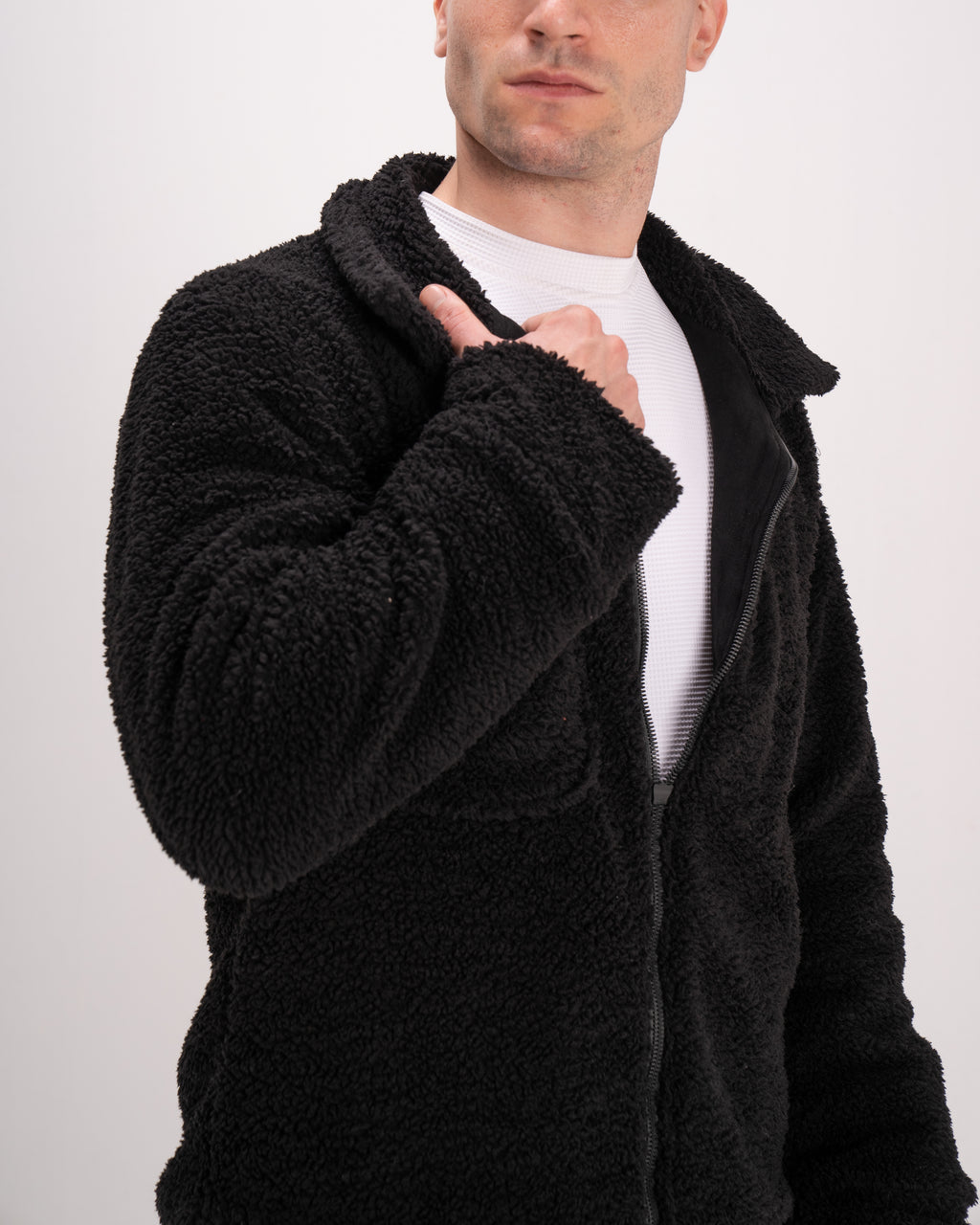 Double-Face Suede Jacket - Black