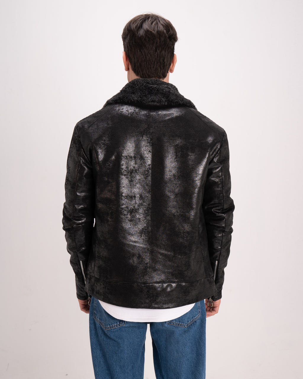 Leather Jacket with Fur