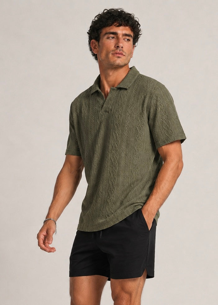 Olive Knit Polo