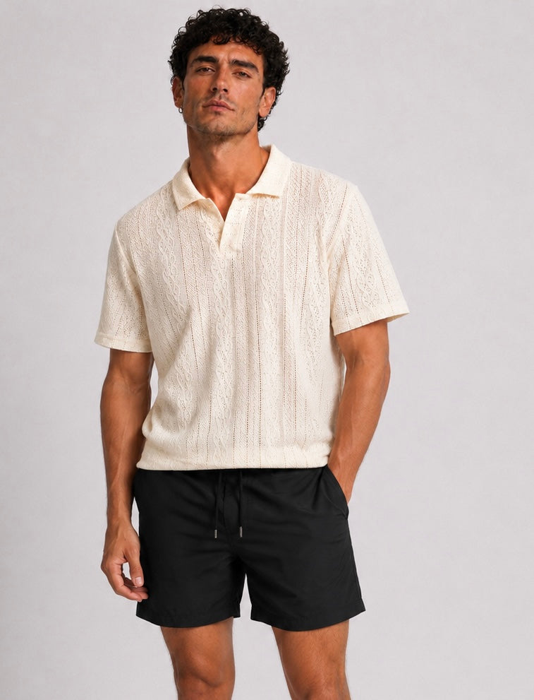 Ivory Knit Polo