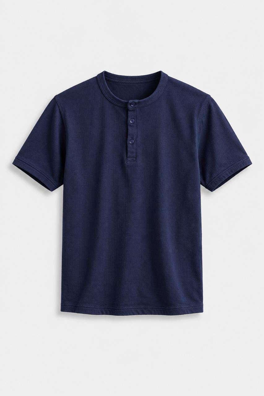 Navy Blue Henley Shirt