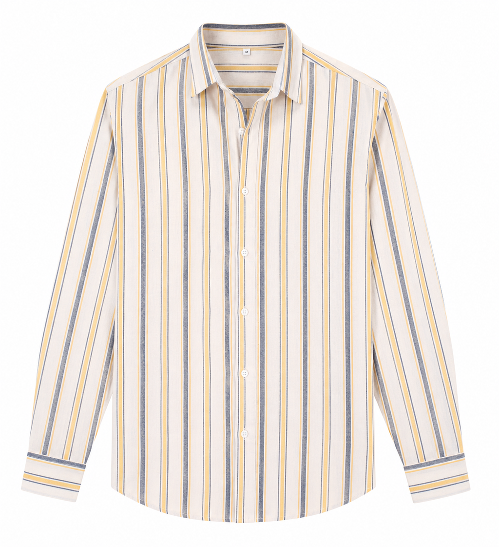Sea Light Stripe Linen Shirt