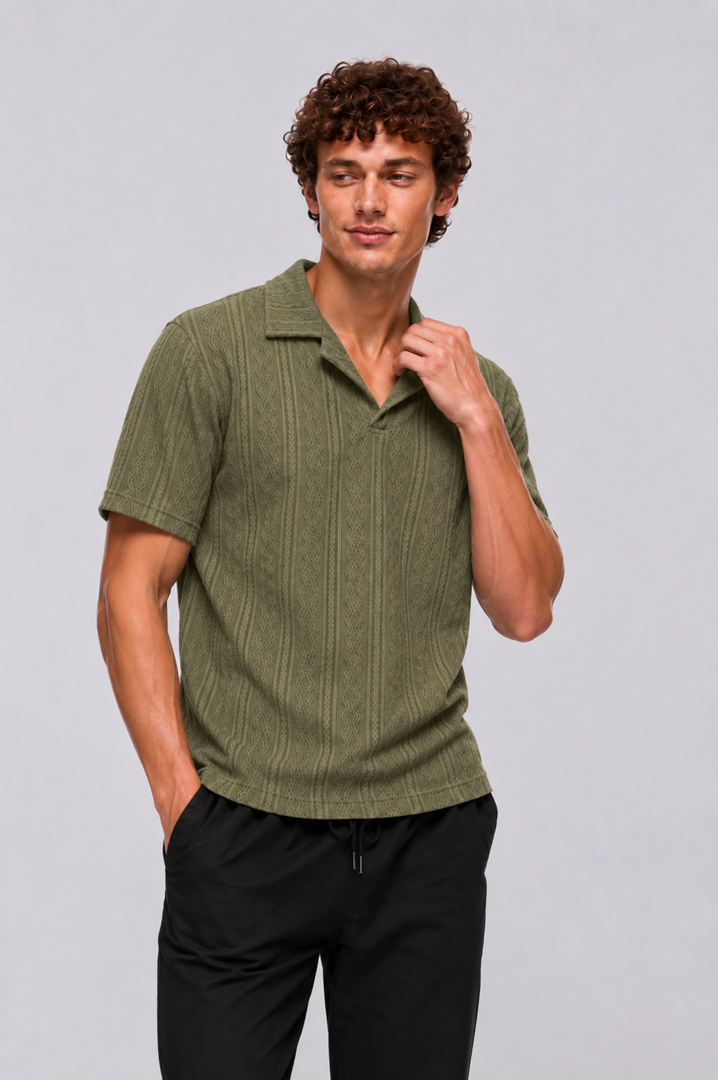 Olive Knit Polo