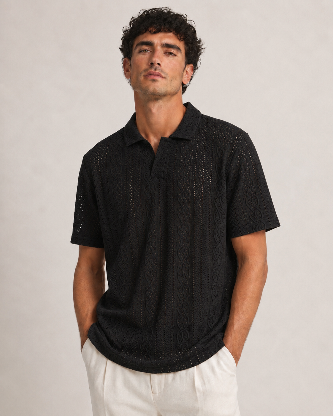 Noir Knit Polo