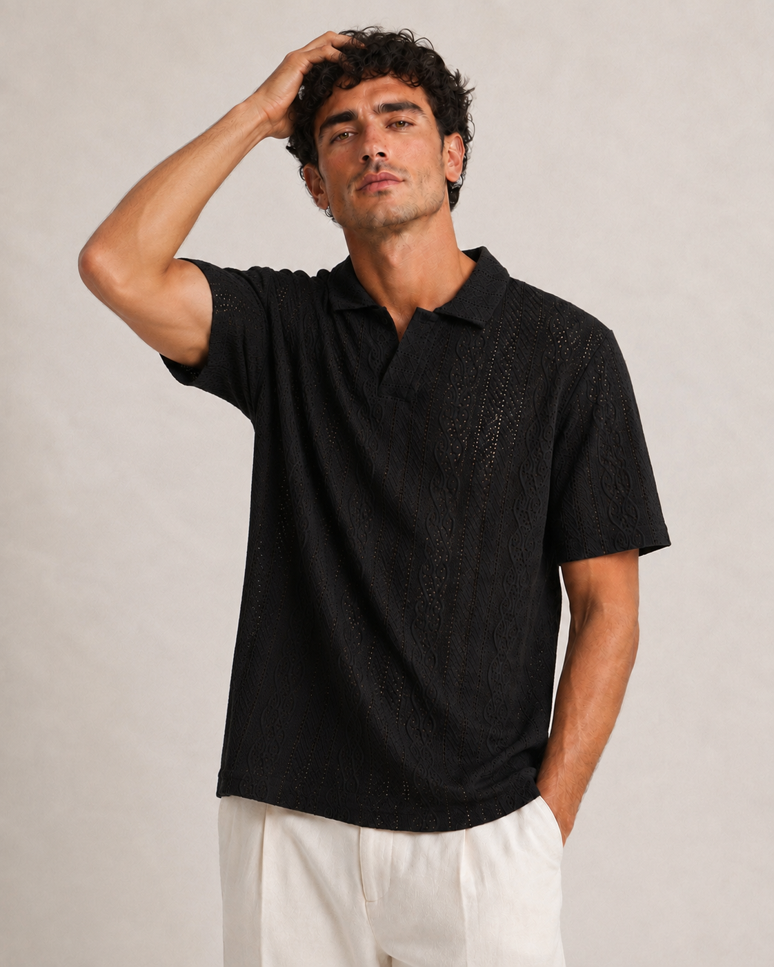 Noir Knit Polo