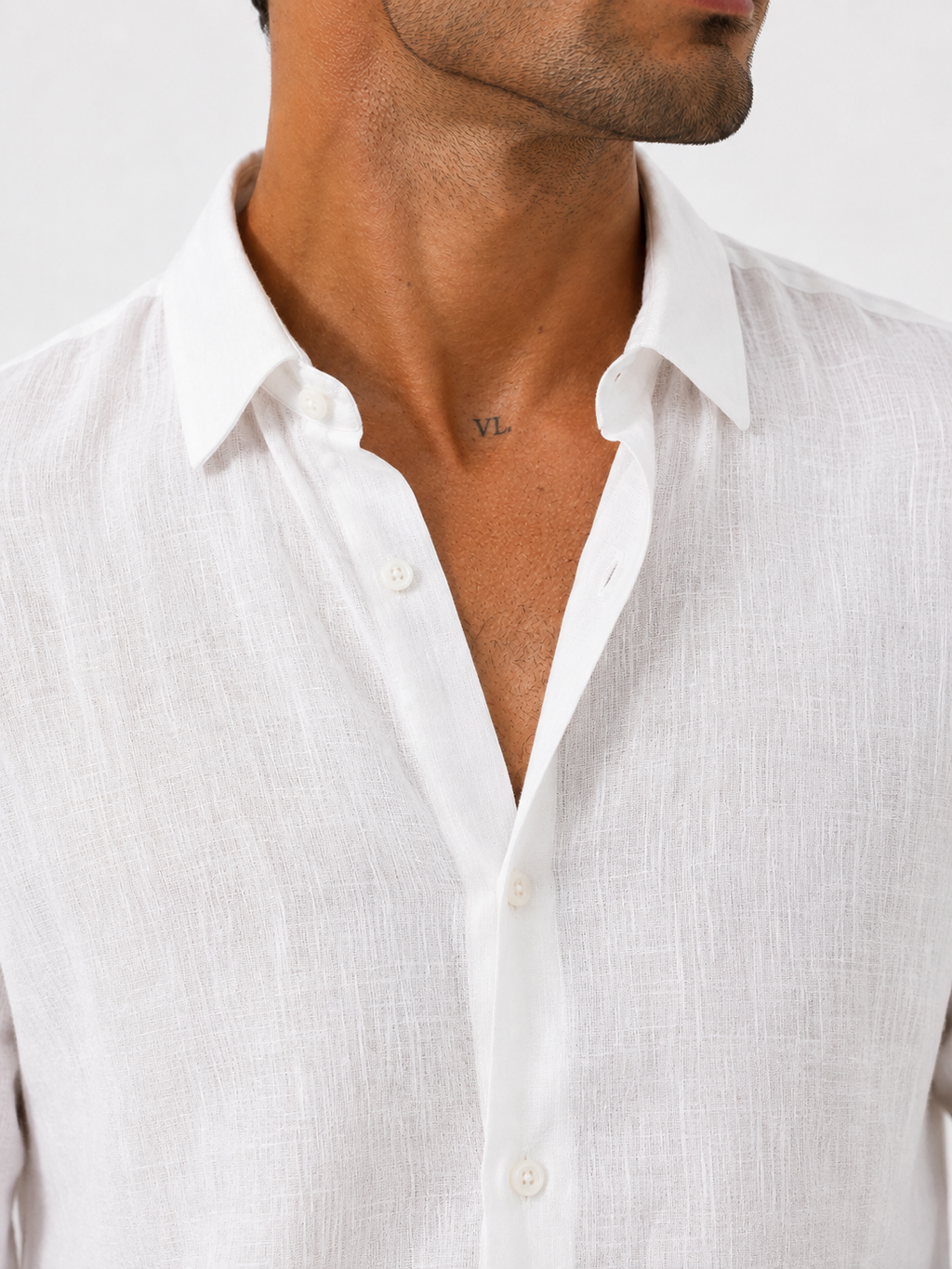Men’s White Linen Shirt
