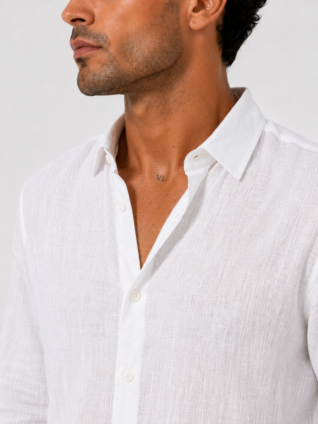 Men’s White Linen Shirt