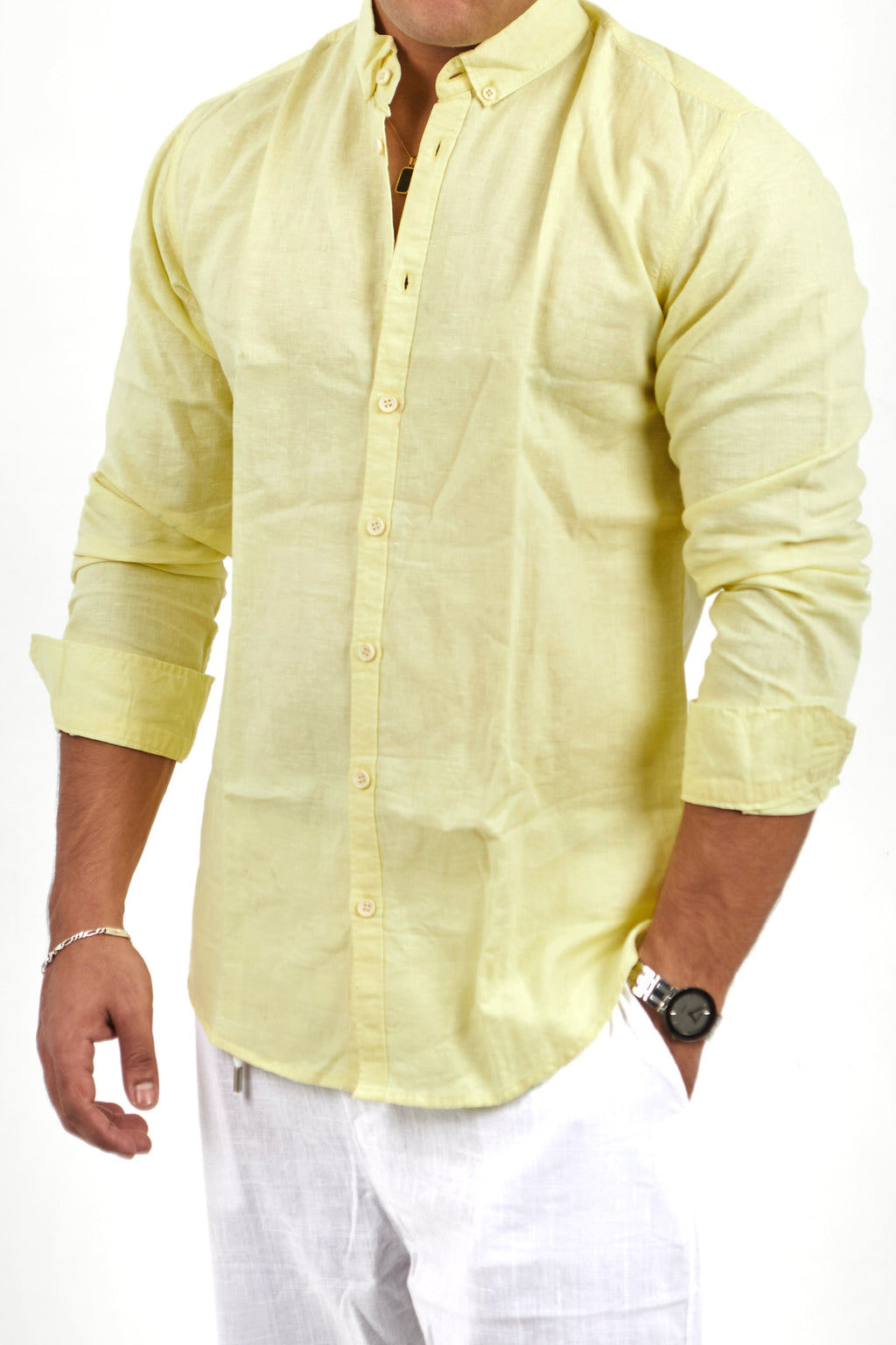Lime Limon Linen Shirt