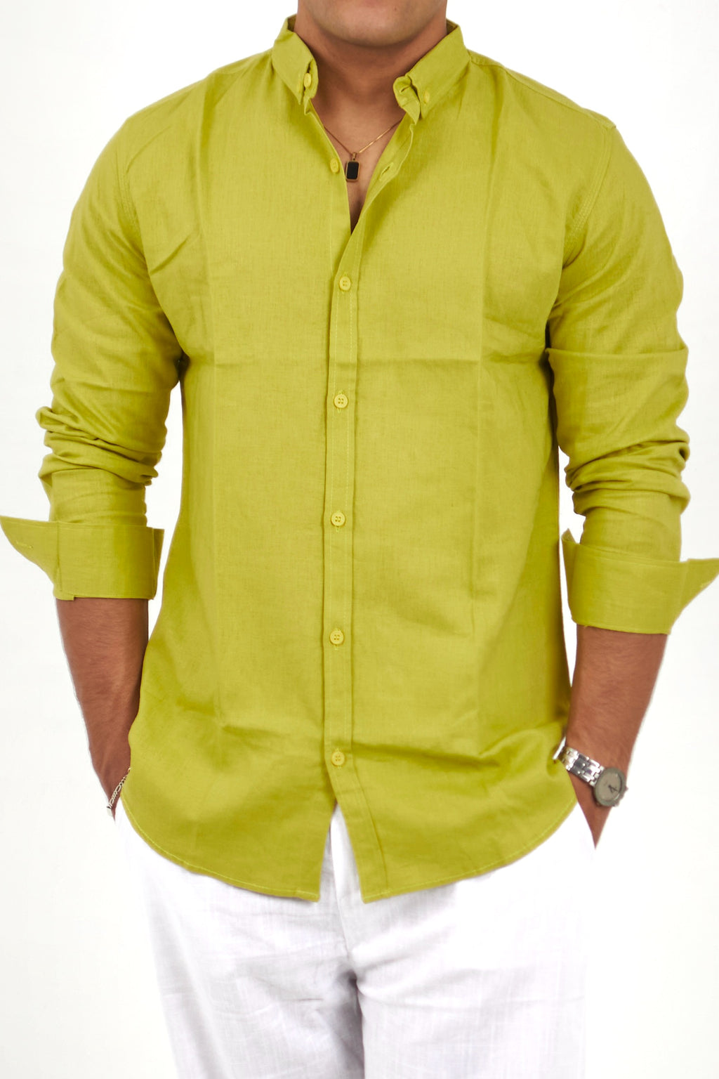 Light Kiwi Linen Shirt